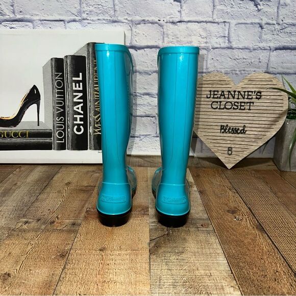 COLUMBIA Sportswear Rainey Tall Rubber Rain Boots Teal Women's size 7 - Picture 8 of 10
